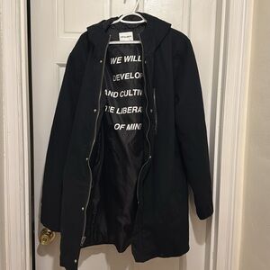Like New Black Spiritual Gangster Liberation Trench Coat Size XL